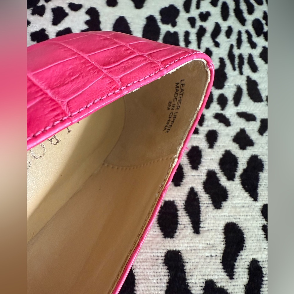 Hot Pink Croc-Embossed Talbots Women's Loafers Size 8M - Picture 8 of 14